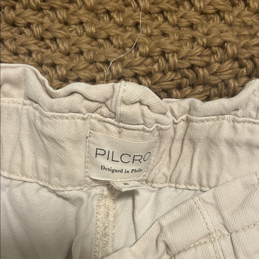 Pilcro Cream Elastic Waist Pants